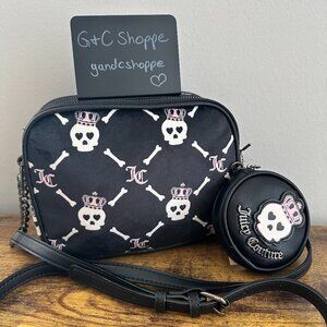 New Juicy Couture Haunted Couture Bones Skulls Double Crossbody Bag Halloween